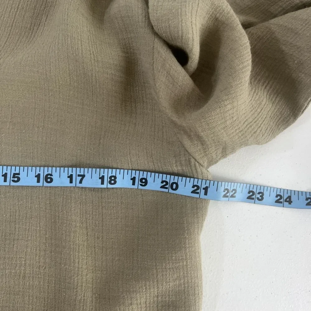 Zara Mini Dress Womens Small Olive Ruffle‎ V Neck Tiered Vacation